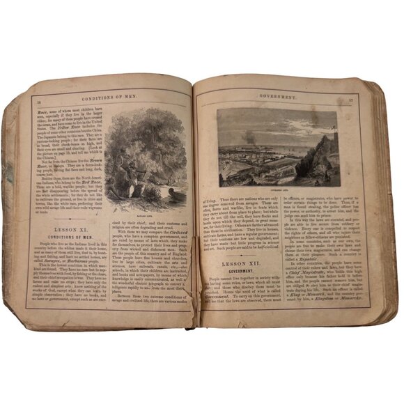 Colton's New Introductory Geography 1875 Hardback Book D. D. Merrill Damage READ - Picture 13 of 16